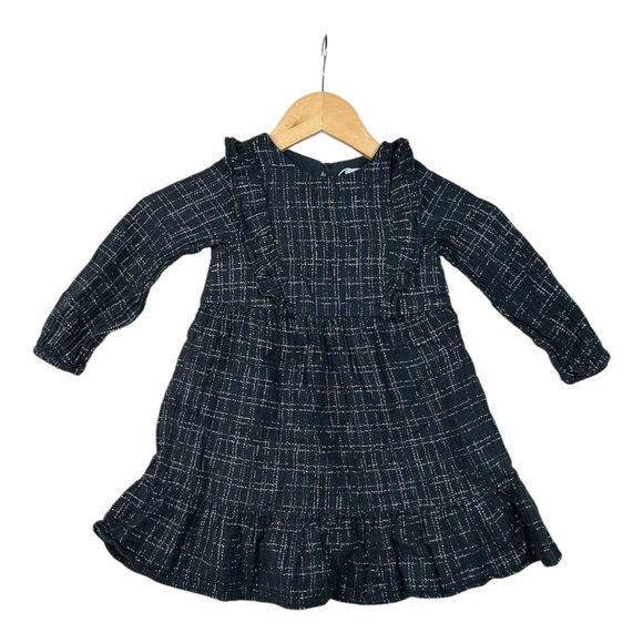 Zara Checkered Sparkle‎ Dress size 3-4 Black - Picture 1 of 6
